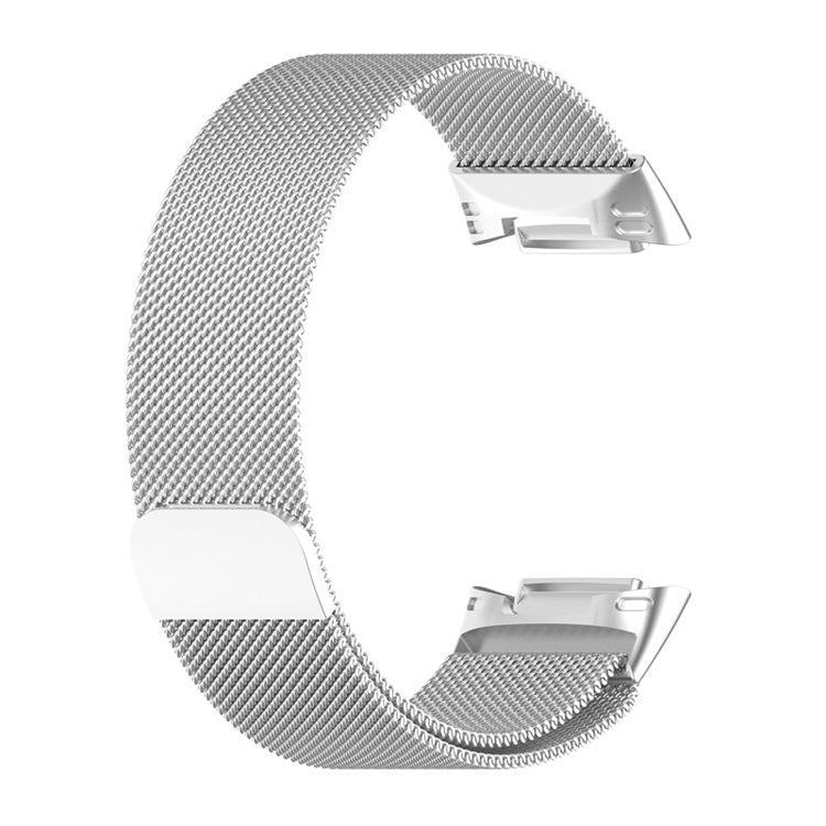 For Fitbit Charge 6 Milan Magnetic Metal Steel Mesh Watch Band(Silver) - Watch Bands by buy2fix | Online Shopping UK | buy2fix