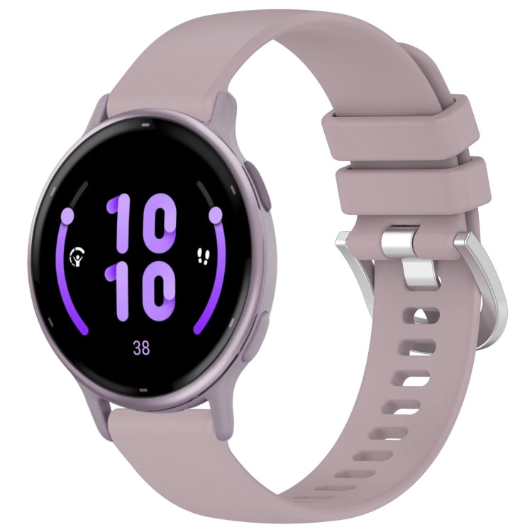 For Garmin Vivoactive 5 Liquid Glossy Silver Buckle Silicone Watch Band(Purple) - Watch Bands by buy2fix | Online Shopping UK | buy2fix