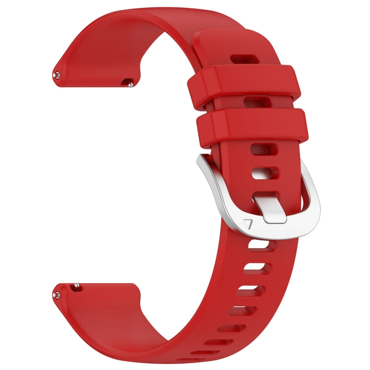 For Garmin Venu SQ2 Liquid Glossy Silver Buckle Silicone Watch Band(Red) - Watch Bands by buy2fix | Online Shopping UK | buy2fix