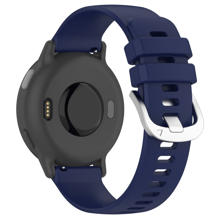 For Garmin VivoMove Style / Vivomove Liquid Glossy Silver Buckle Silicone Watch Band(Dark Blue) - Watch Bands by buy2fix | Online Shopping UK | buy2fix