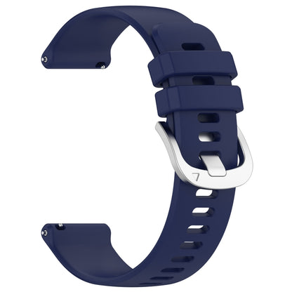 For Garmin VivoMove Style / Vivomove Liquid Glossy Silver Buckle Silicone Watch Band(Dark Blue) - Watch Bands by buy2fix | Online Shopping UK | buy2fix