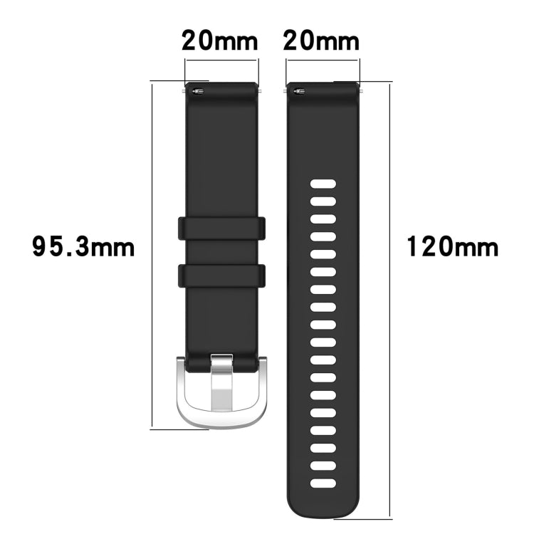 For Garmin Forerunner 645 / 645 Music Liquid Glossy Silver Buckle Silicone Watch Band(Starlight) - Watch Bands by buy2fix | Online Shopping UK | buy2fix