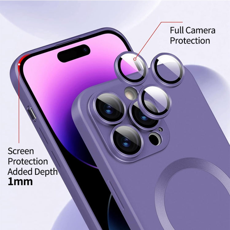 For iPhone 15 Plus ENKAY MagSafe Matte TPU Phone Case with Lens Film & Screen Glass Film(Purple) - iPhone 15 Plus Cases by ENKAY | Online Shopping UK | buy2fix