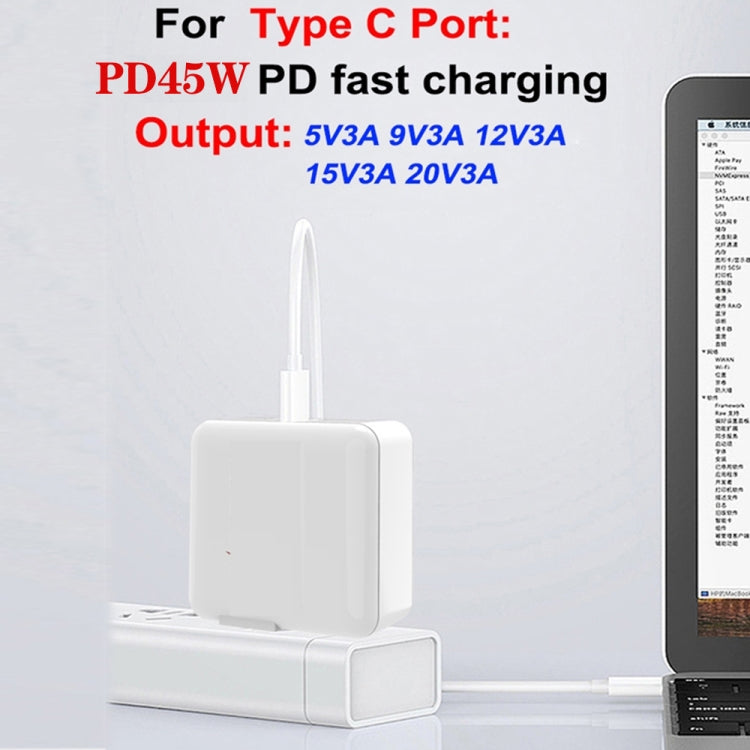 GAN 65W PD45W Dual Type-C / QC3.0 USB  Multi Compatible Charger + 2m USB-C to USB-C Data Cable EU + UK + AU + US Plug White - Cable & Adapter by buy2fix | Online Shopping UK | buy2fix