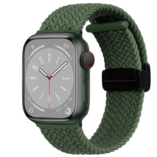 For Apple Watch Ultra 2 49mm Nylon Woven Magnetic Fold Buckle Watch Band(Green) - Watch Bands by buy2fix | Online Shopping UK | buy2fix