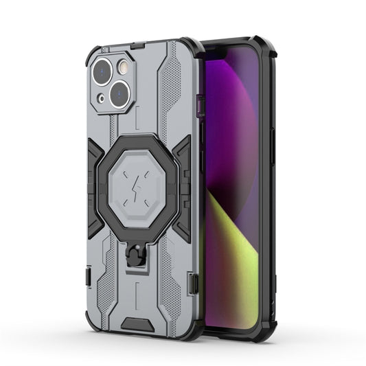 For iPhone 14 Supersonic Armor Holder PC Hybrid TPU Phone Case(Grey) - iPhone 14 Cases by buy2fix | Online Shopping UK | buy2fix