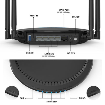 WAVLINK WN531AX2 AX1800 Dual Band Gigabit Wireless Internet Router WiFi 6 Repeater, Plug:AU Plug - Wireless Routers by WAVLINK | Online Shopping UK | buy2fix