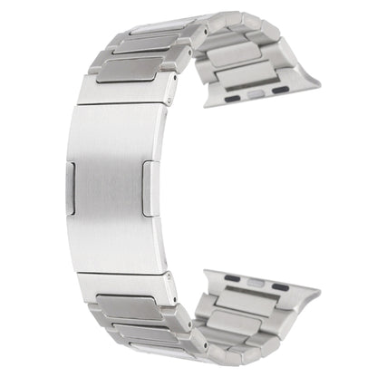 For Apple Watch SE 2023 44mm Stainless Steel H-Shaped Fold Buckle Watch Band(Silver) - Watch Bands by buy2fix | Online Shopping UK | buy2fix