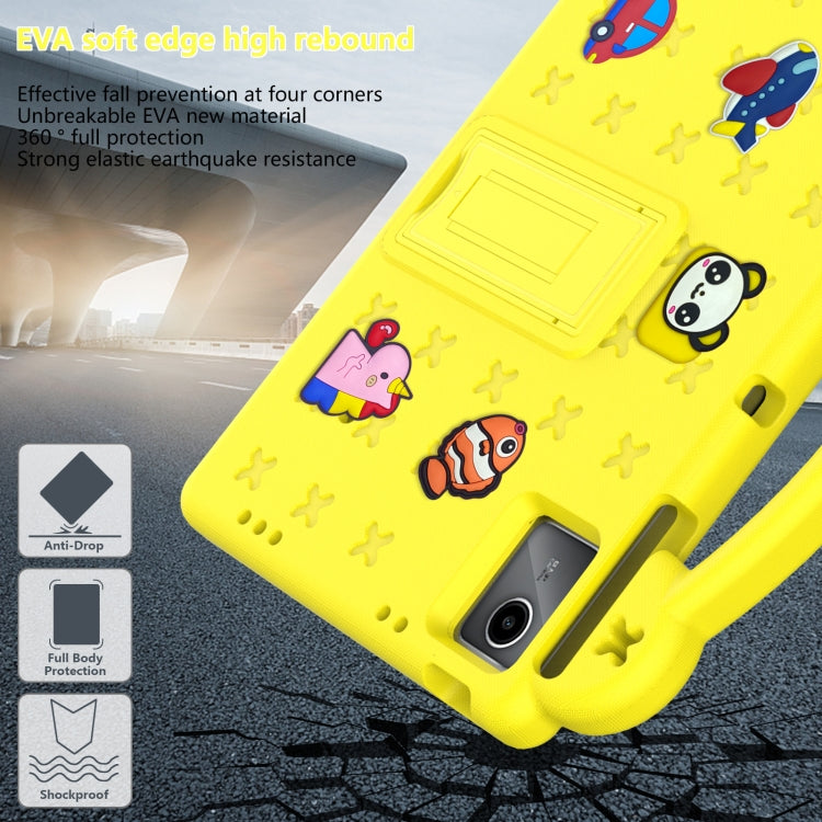 For DOOGEE T30 Pro 11 2023 Handle Kickstand Children EVA Shockproof Tablet Case(Yellow) - Others by buy2fix | Online Shopping UK | buy2fix