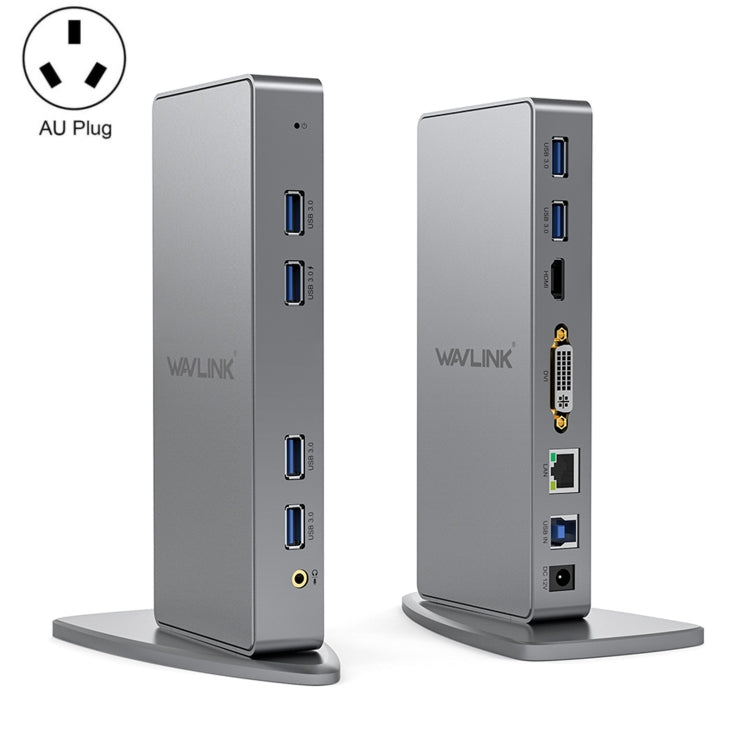 WAVLINK WL-UG39DK7 USB3.0 Hub Adapter Multi-Screen Graphics Card Universal Docking Station, Plug:AU Plug - USB HUB by WAVLINK | Online Shopping UK | buy2fix