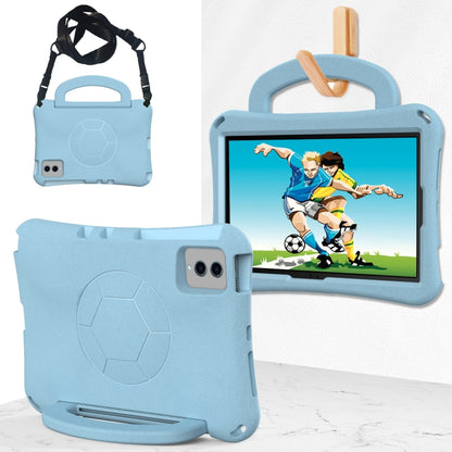 For Samsung Galaxy Tab S9 FE 11 X510 2023 Handle Football Shaped EVA Shockproof Tablet Case(Light Blue) - Galaxy Tab S9 FE by buy2fix | Online Shopping UK | buy2fix