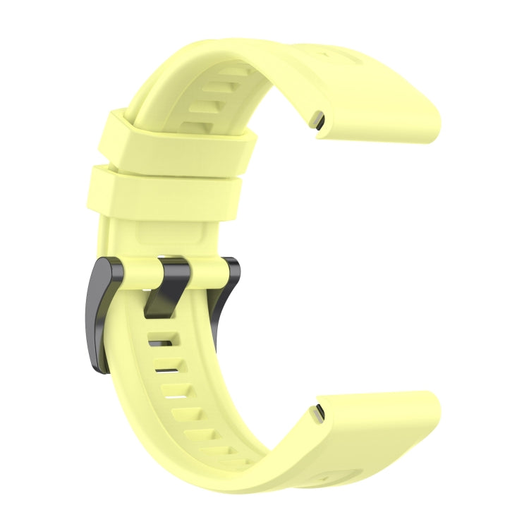 For Garmin Epix Gen2 / Epix Pro Gen2 47mm Solid Color Black Buckle Silicone Quick Release Watch Band(Yellow) - Watch Bands by buy2fix | Online Shopping UK | buy2fix