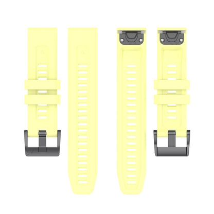 For Garmin Epix Gen2 / Epix Pro Gen2 47mm Solid Color Black Buckle Silicone Quick Release Watch Band(Yellow) - Watch Bands by buy2fix | Online Shopping UK | buy2fix