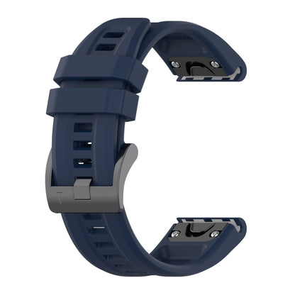 For Garmin Epix Gen2 / Epix Pro Gen2 47mm Solid Color Black Buckle Silicone Quick Release Watch Band(Dark Blue) - Watch Bands by buy2fix | Online Shopping UK | buy2fix