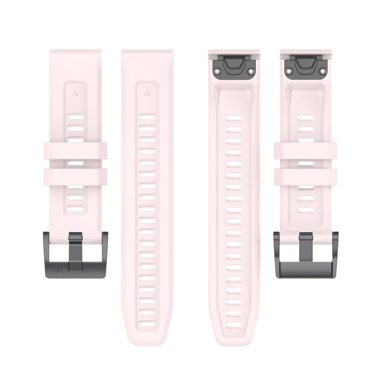 For Garmin Instinct 2 / Instinct Solid Color Black Buckle Silicone Quick Release Watch Band(Pink) - Watch Bands by buy2fix | Online Shopping UK | buy2fix