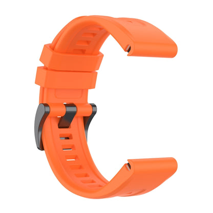 For Garmin Instinct 2 / Instinct Solid Color Black Buckle Silicone Quick Release Watch Band(Orange) - Watch Bands by buy2fix | Online Shopping UK | buy2fix