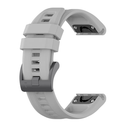 For Garmin Instinct 2 / Instinct Solid Color Black Buckle Silicone Quick Release Watch Band(Gray) - Watch Bands by buy2fix | Online Shopping UK | buy2fix
