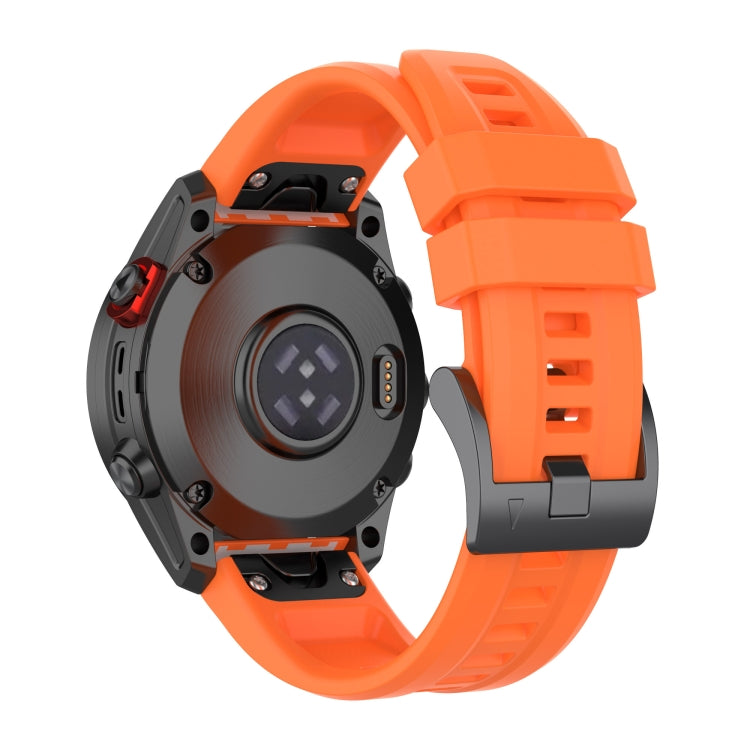 For Garmin Fenix 5 / Fenix 5 Plus Solid Color Black Buckle Silicone Quick Release Watch Band(Orange) - Watch Bands by buy2fix | Online Shopping UK | buy2fix