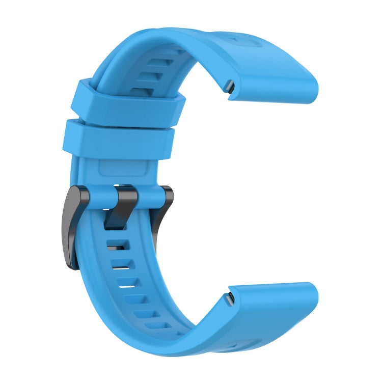 For Garmin Forerunner 965 / 955 / 945 / 935 Solid Color Black Buckle Silicone Quick Release Watch Band(Sky Blue) - Watch Bands by buy2fix | Online Shopping UK | buy2fix