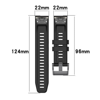 For Garmin Quatix 7 Pro Solid Color Black Buckle Silicone Quick Release Watch Band(Black) - Watch Bands by buy2fix | Online Shopping UK | buy2fix