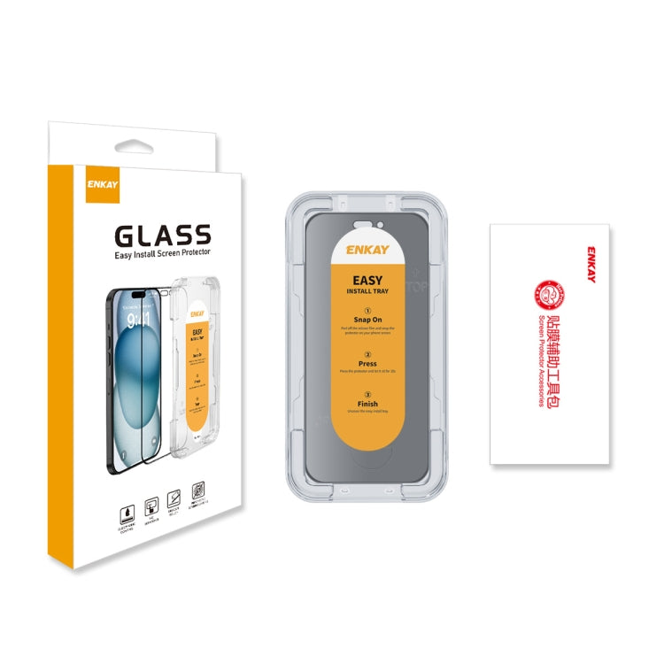 For iPhone 14 Pro ENKAY Easy Install Anti-peeping Privacy Full Screen Tempered Glass Film - iPhone 14 Pro Tempered Glass by ENKAY | Online Shopping UK | buy2fix