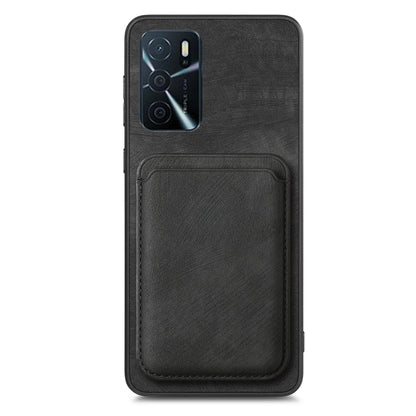 For OPPO Reno10 Global Retro Leather Card Bag Magnetic Phone Case(Black) - OPPO Cases by buy2fix | Online Shopping UK | buy2fix