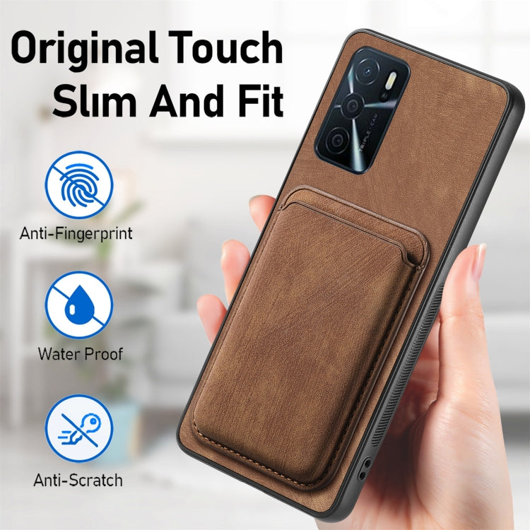 For OPPO K11X 5G Retro Leather Card Bag Magnetic Phone Case(Brown) - OPPO Cases by buy2fix | Online Shopping UK | buy2fix