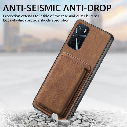 For OPPO Find X5 Pro Retro Leather Card Bag Magnetic Phone Case(Brown) - OPPO Cases by buy2fix | Online Shopping UK | buy2fix