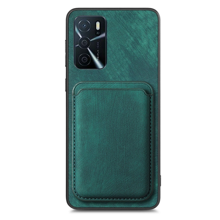 For OPPO F19 Pro+ Retro Leather Card Bag Magnetic Phone Case(Green) - OPPO Cases by buy2fix | Online Shopping UK | buy2fix