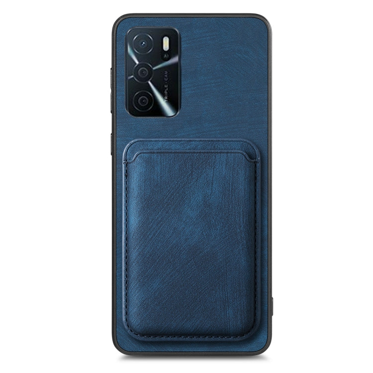 For OPPO A79 5G Retro Leather Card Bag Magnetic Phone Case(Blue) - OPPO Cases by buy2fix | Online Shopping UK | buy2fix
