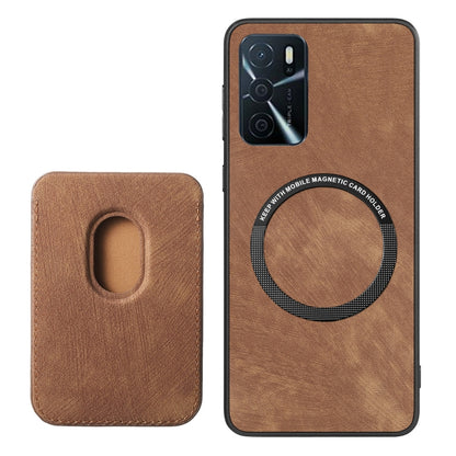 For OPPO A78 5G / A58 5G Retro Leather Card Bag Magnetic Phone Case(Brown) - OPPO Cases by buy2fix | Online Shopping UK | buy2fix