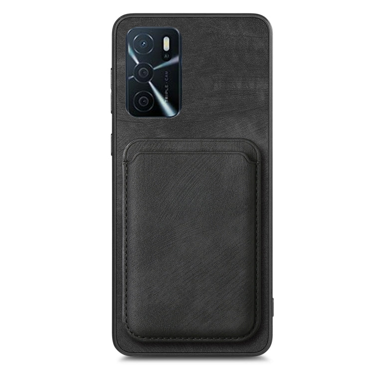 For OPPO A9 2020 / A5 2020 Retro Leather Card Bag Magnetic Phone Case(Black) - OPPO Cases by buy2fix | Online Shopping UK | buy2fix