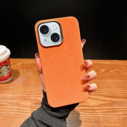 For iPhone 15 Plus Vintage Denim Shockproof Magsafe Phone Case(Orange) - iPhone 15 Plus Cases by buy2fix | Online Shopping UK | buy2fix