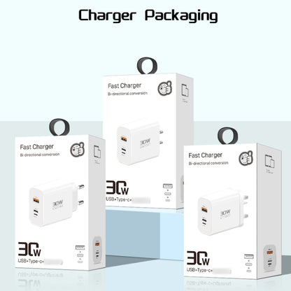 PD30W USB-C / Type-C + 8 Pin + USB-A Reverse Charger Suitable for iPhone Series(EU Plug) - USB Charger by buy2fix | Online Shopping UK | buy2fix