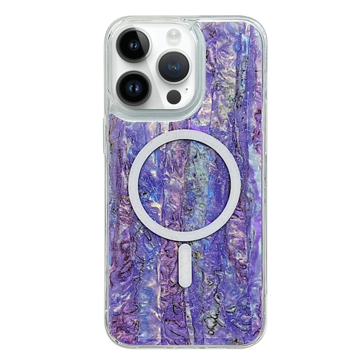 For iPhone 14 Pro Max Shell Texture Multicolor MagSafe TPU Phone Case(Purple) - iPhone 14 Pro Max Cases by buy2fix | Online Shopping UK | buy2fix