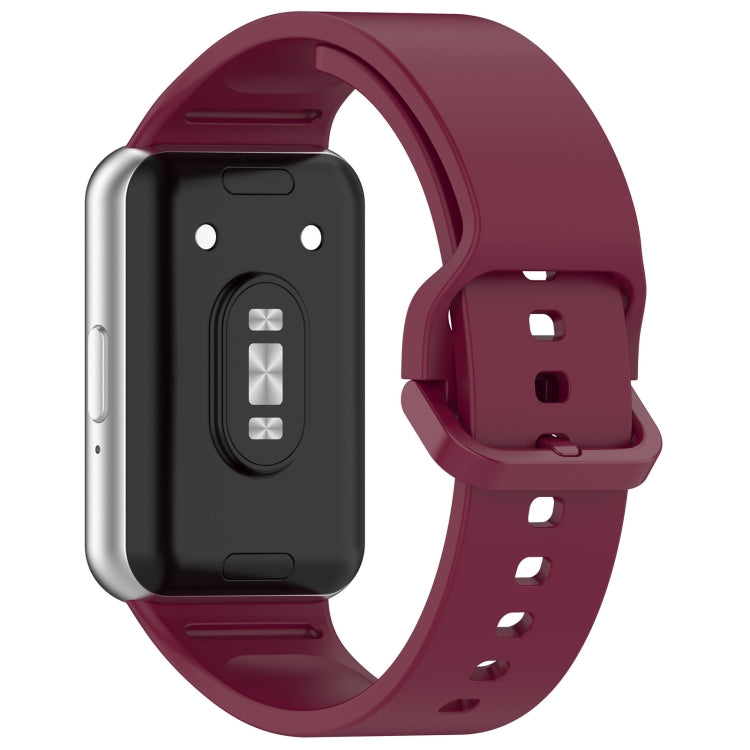 For Samsung Galaxy Fit 3 Solid Color Colorful Buckle Silicone Watch Band(Wine Red) - Watch Bands by buy2fix | Online Shopping UK | buy2fix