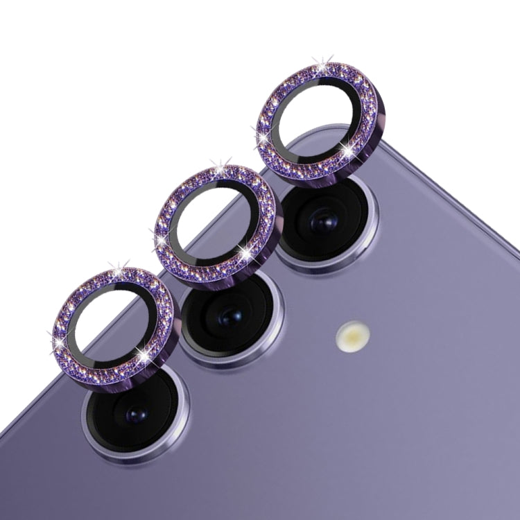 For Samsung Galaxy S24 5G NORTHJO Camera Lens Bling Glitter Metal Ring Tempered Glass Film(Purple) - Galaxy S24 5G Tempered Glass by NORTHJO | Online Shopping UK | buy2fix