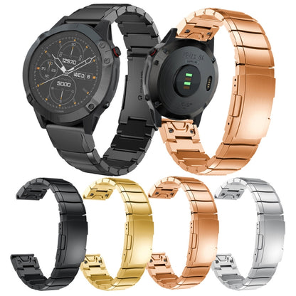 For Garmin Fenix 6S Pro 20mm Tortoise Shell Stainless Steel Watch Band(Black) - Watch Bands by buy2fix | Online Shopping UK | buy2fix
