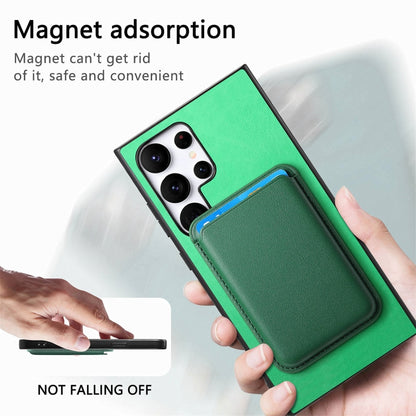 For Samsung Galaxy S25 Ultra 5G Retro Magsafe Card Bag PU Back Cover Phone Case(Green) - Galaxy S25 Ultra 5G Cases by buy2fix | Online Shopping UK | buy2fix