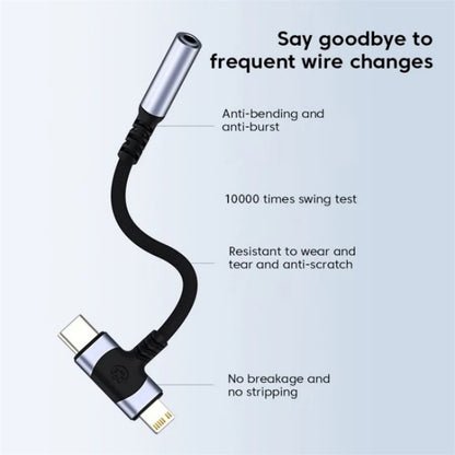 JS-65 Male to 3.5mm Audio Female Headphone Adapter Cable Cord(Black) - Cables by buy2fix | Online Shopping UK | buy2fix