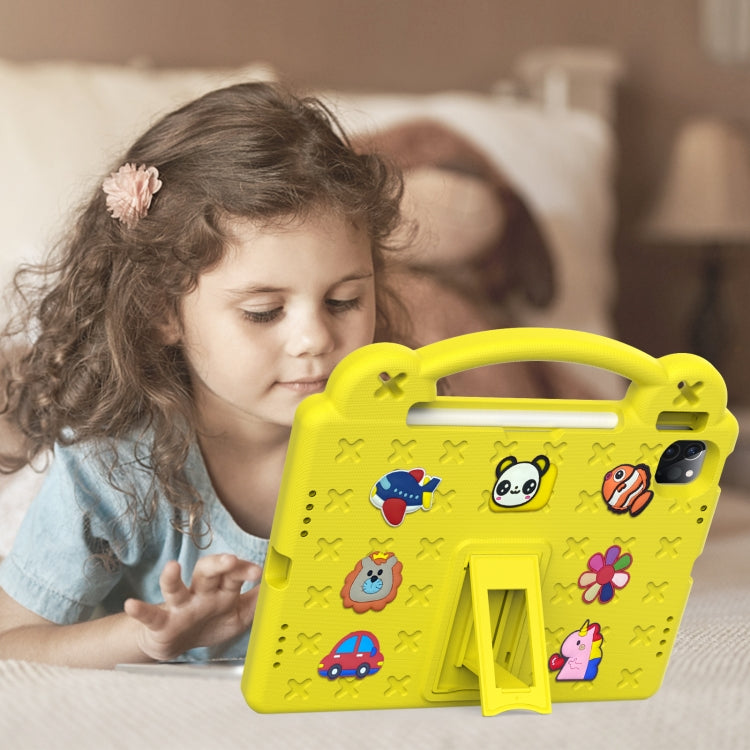 For  iPad Pro 11 2024 Handle Kickstand Children EVA Shockproof Tablet Case(Yellow) - iPad Pro 11 2024 Cases by buy2fix | Online Shopping UK | buy2fix