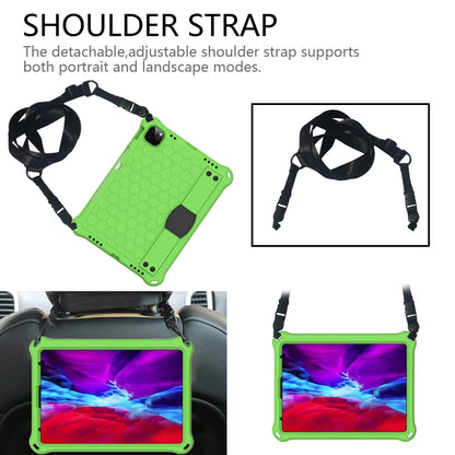 For iPad Air 11 2024 Honeycomb EVA Hybrid PC Tablet Case with Strap(Green+Black) - iPad Air 11 2024 Cases by buy2fix | Online Shopping UK | buy2fix