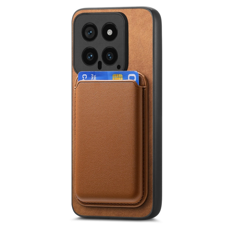 For Xiaomi Redmi K70 / K70 Pro 5G Retro Magsafe Card Bag PU Back Cover Phone Case(Brown) - K70 Pro Cases by buy2fix | Online Shopping UK | buy2fix