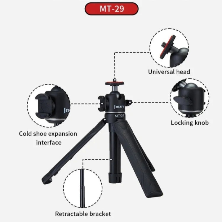 JMARY MT-29 Mini Extendable Live Streaming Desktop Tripod Selfie Stick Camera Phone Holder - Tripods by Jmary | Online Shopping UK | buy2fix