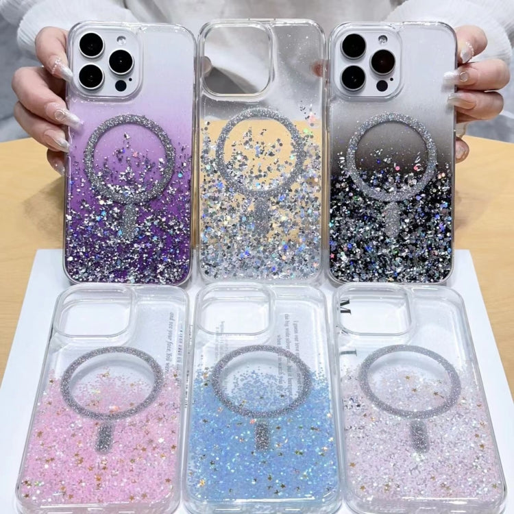 For iPhone 14 Plus Gradient Glitter MagSafe PC Hybrid TPU Phone Case(Gradient Blue) - iPhone 14 Plus Cases by buy2fix | Online Shopping UK | buy2fix