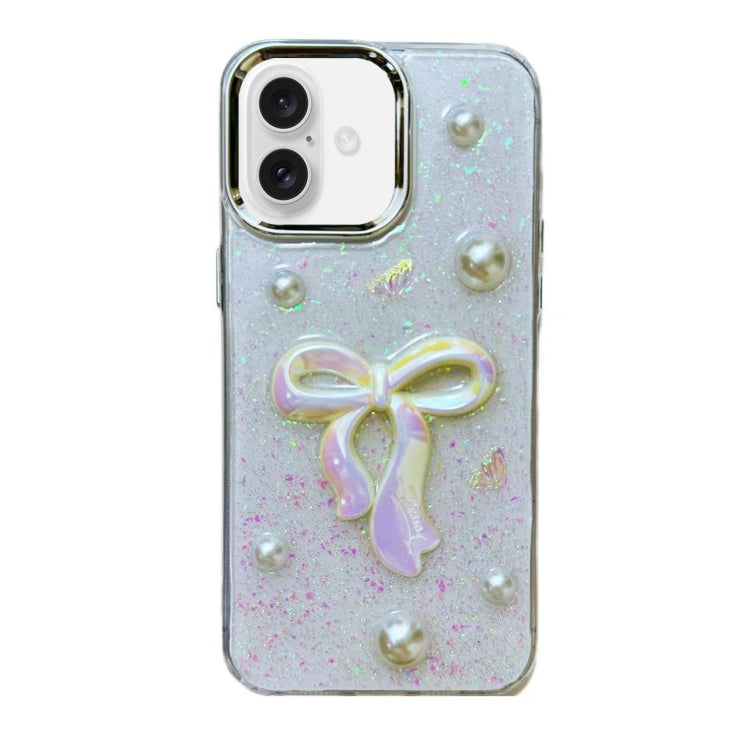 For iPhone 16 Plus 3D Flower Glitter Epoxy TPU Phone Case(Colorful Flowers) - iPhone 16 Plus Cases by buy2fix | Online Shopping UK | buy2fix