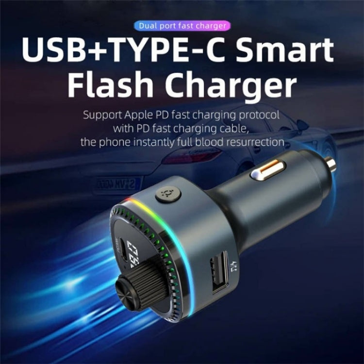 C58 Car MP3 Music Player Type-C + USB Car Charger Bluetooth Adapter FM Transmitter - Car Charger by buy2fix | Online Shopping UK | buy2fix