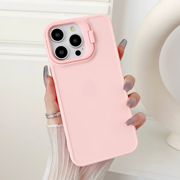 For iPhone 16 Pro Lens Frame Holder Shockproof Phone Case(Pink) - iPhone 16 Pro Cases by buy2fix | Online Shopping UK | buy2fix