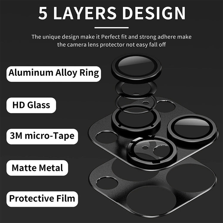 For iPhone 16 Pro / 16 Pro Max ENKAY Anti-reflection Camera Lens Aluminium Alloy Tempered Glass Film(Silver) - iPhone 16 Pro Max Tempered Glass by ENKAY | Online Shopping UK | buy2fix