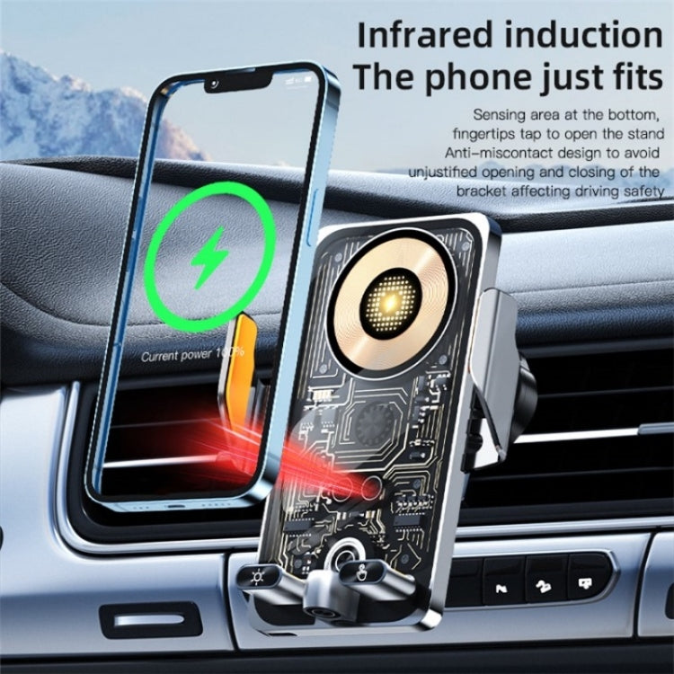 C1 Car Wireless 66W Fast Charger Phone Holder Infrared Sensor Punk Style(Black) - Wireless Charging Pads by buy2fix | Online Shopping UK | buy2fix